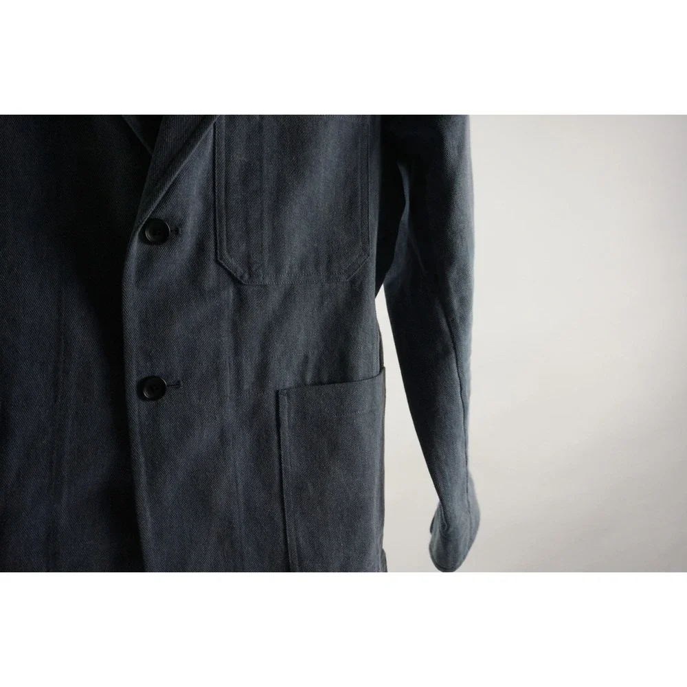 Unis Emmett Distressed Twill Cotton Unstructured Chore Sport Coat Men's 40R Blue